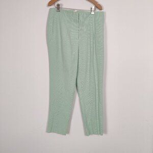 DKNY Women's Houndstooth Pants in Green Size 10 Cotton Business Casual Old Money
